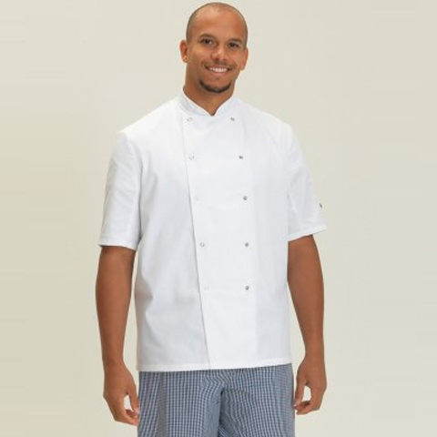 Dennys Short Sleeve Press Stud Chef\\\'s Jacket