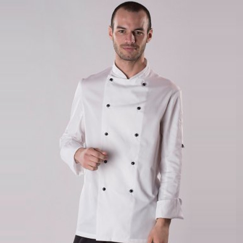 Dennys Long Sleeve Removable Stud Chef \\\'s Jacket