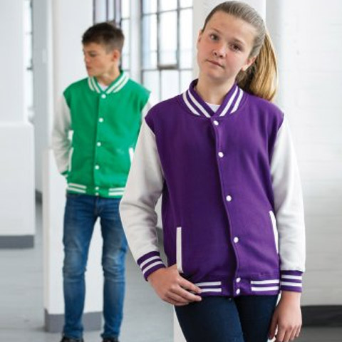 AWDis Kids Varsity Jacket