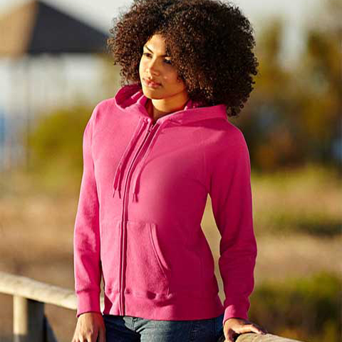 Fruit of the Loom Lady-Fit Lightweight Hooded Sweat Jacket