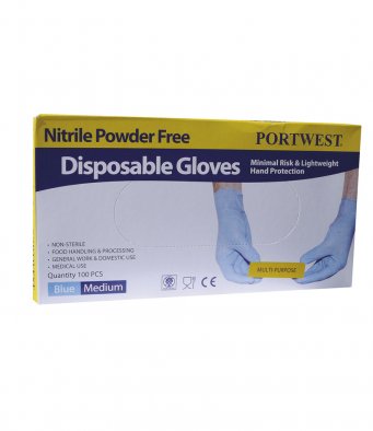 Portwest Powder Free Nitrile Disposable Gloves